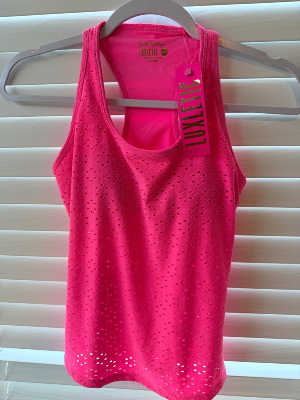Lilly Pulitzer Hot Pink Eyelet Tank Top